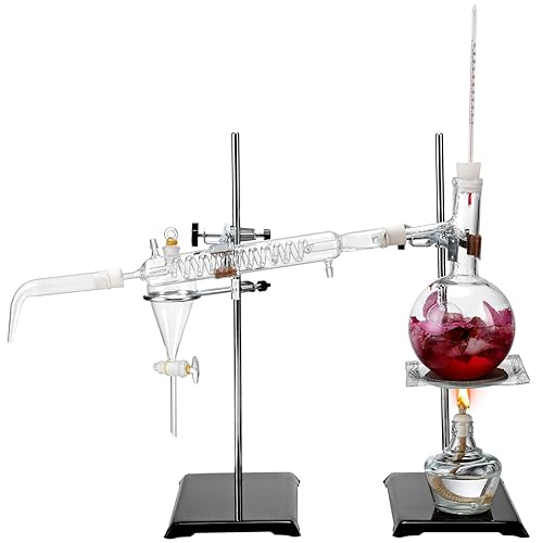 VEVOR Kit de aparatos de destilación de 16.9fl oz, destilador de aceites esenciales, kit de destilación fraccional, aparato de destilación de