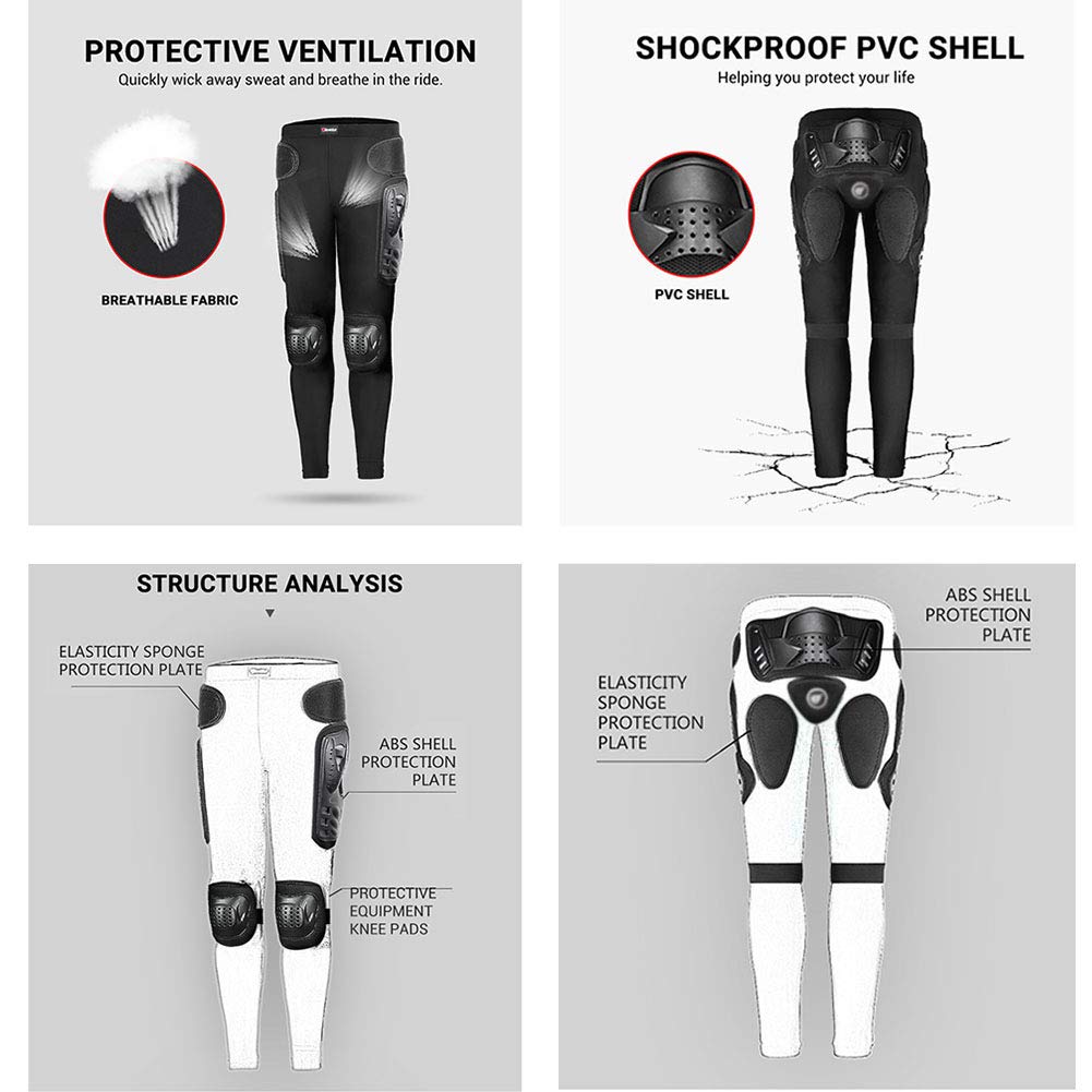 Pantalon Moto Cross Pantalon de Protection Pantalon de Ski Cyclisme Protection pour Patinage Snowboard Skating Roller Vélo VTT Descente Handball Rugby