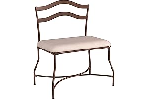 Hillsdale Windsor Metal Vanity Bench for Makeup or Bathroom