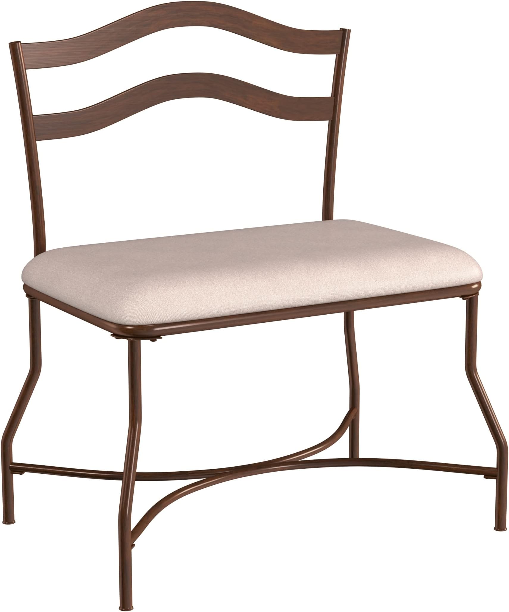 Hillsdale Windsor Metal Vanity Bench, Burnished Bronze