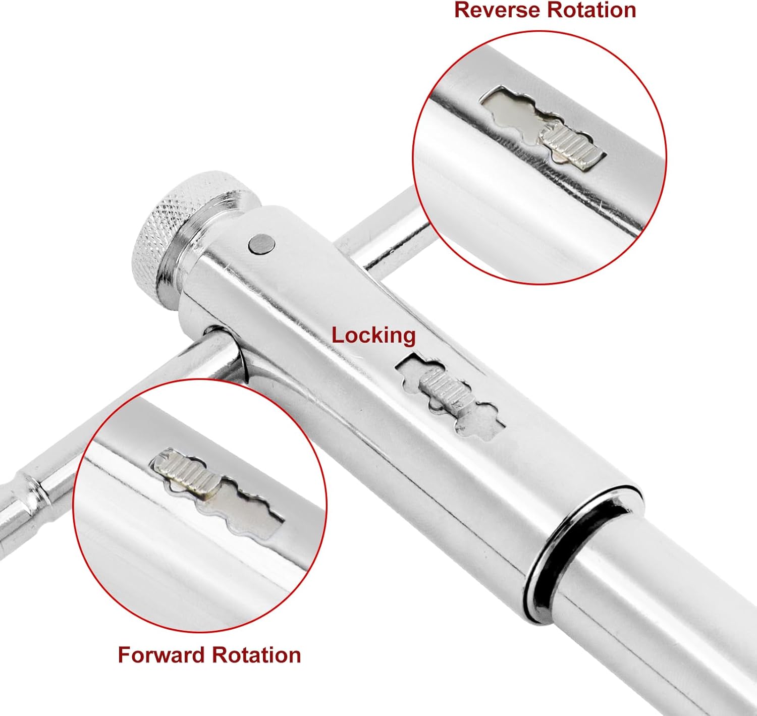 Adjustable Ratchet Tap Wrench for M5-M12 Thread Taps Extended T-Handle Ratchet Tap Holder Wrench Manual Tapping Accessories