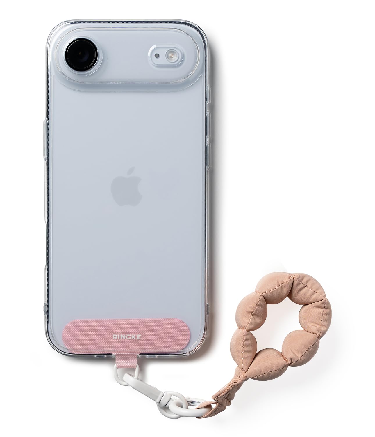Ringke Holder Link Puffer Finger Strap with Patch [Soft & Plush] Quilted Puffy Finger Lanyard with Carabiner & 360?Rotating Connector for Phones, Bags, Keys, etc-image-4