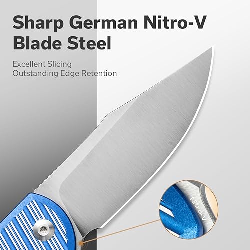 Miniatura 2 de CIVIVI Stormhowl - Cuchillo de bolsillo, cuchillo plegable con hoja de acero Nitro-V de 3.3 pulgadas, elegante mango de aluminio y abridor de