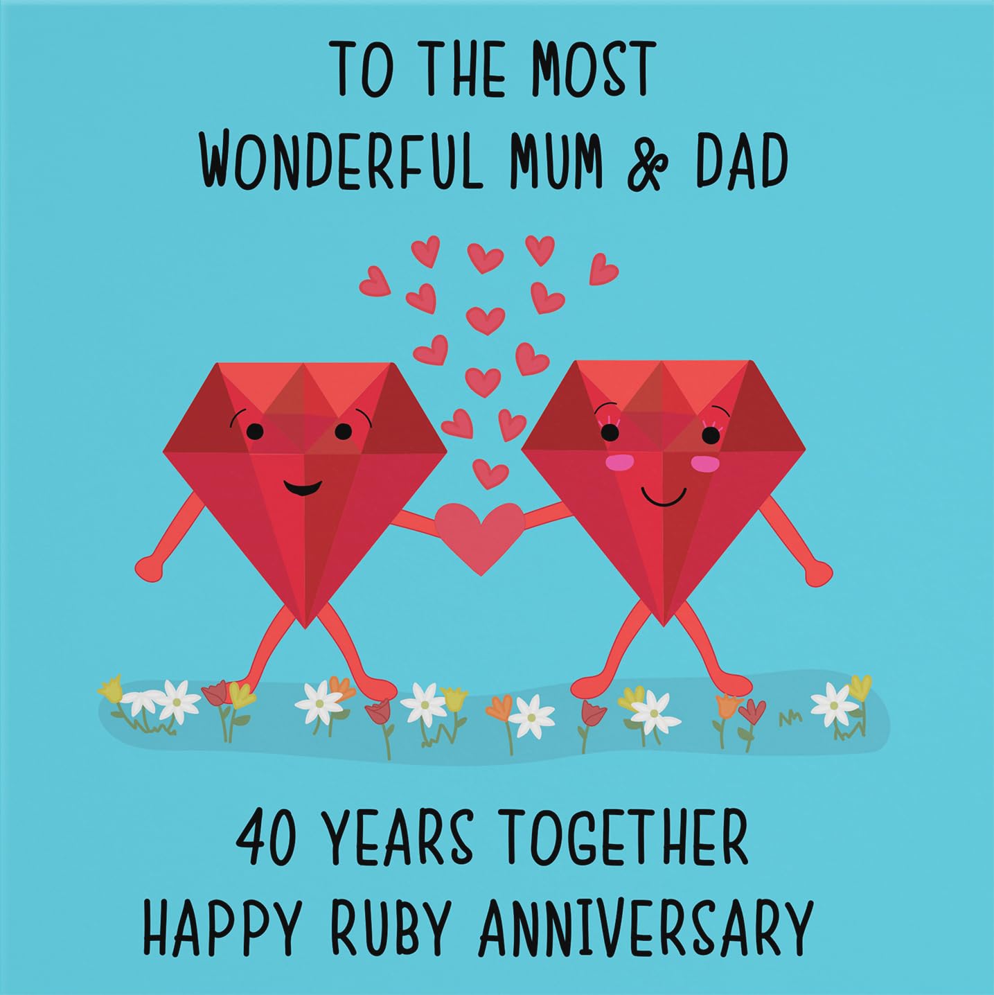 Hunts England, Mum And Dad, Parents 40th Anniversary Card, To A Wonderful Mum & Dad, 40 Years Together - Image 2