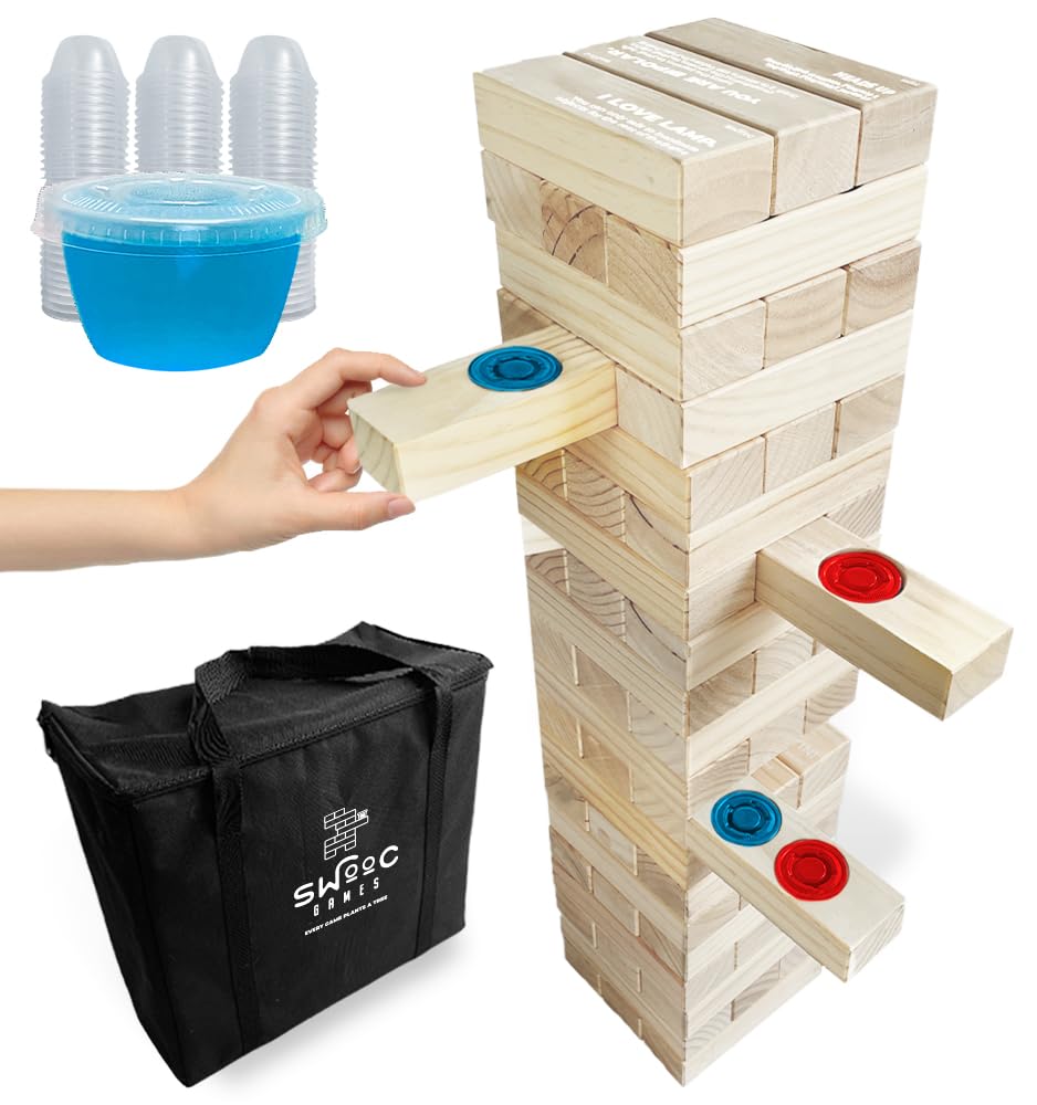SWOOC Games - Giant Tower Party Game with Hidden Jello Shots