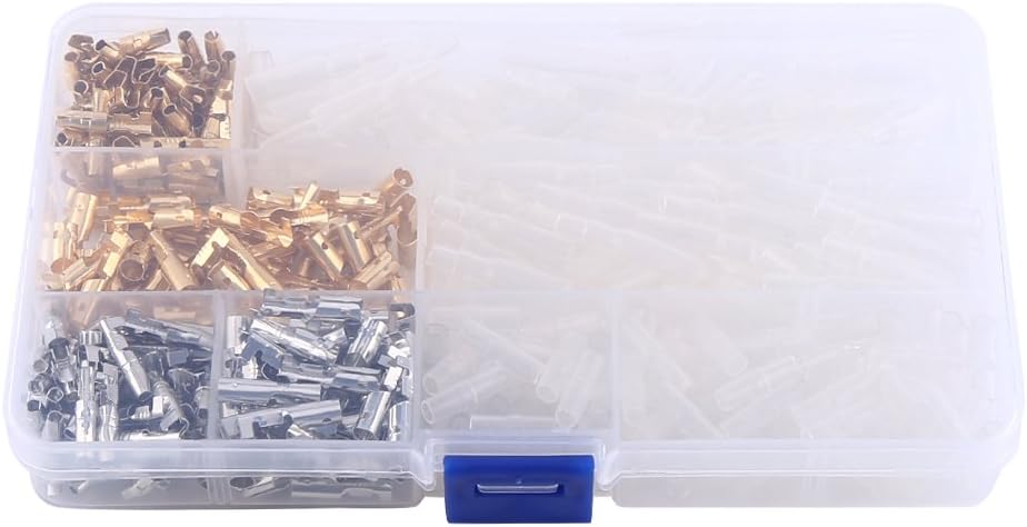 Generic Connectors, Brass and Tin Electrical Terminals Convenient with Insulation Sleeve for Mechanics for Auto Electricians for Garages