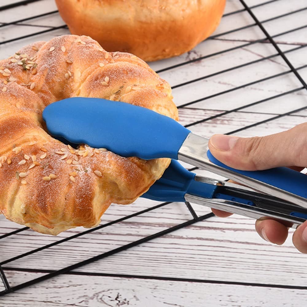 Pinza da Cucina Pinza per Alimenti in Silicone per Uso Alimentare Pinza da Cucina Utensile da Cucina Pinza per Clip Accessori per Morsetti (Blu)
