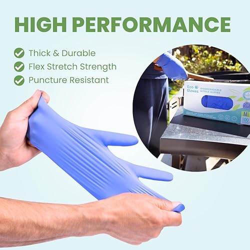 Miniatura 4 de Guantes desechables de nitrilo biodegradables ecológicos sin látex sin látex preparación de alimentos belleza tatuaje limpieza