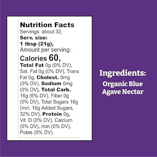 Miniatura 2 de Edulcorantes Sanitarios Inc Agave Azul Orgánico 23 5 oz 2349oz