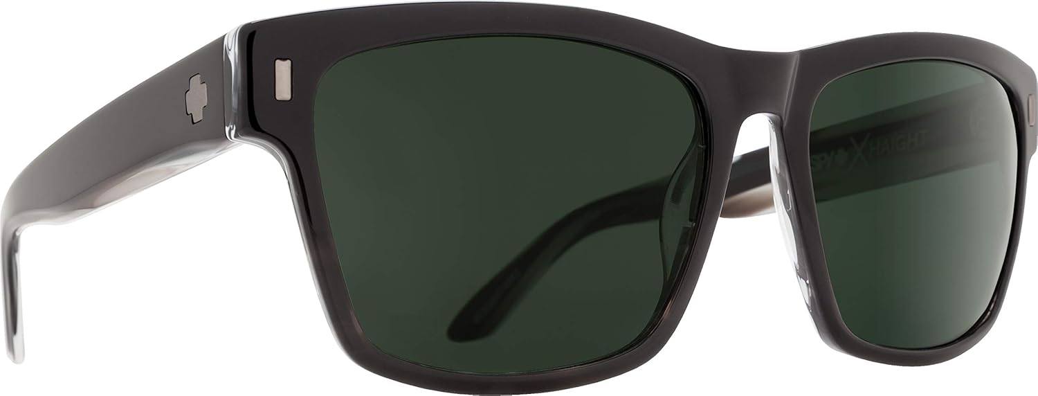 Spy HAIGHT - Black Horn with Happy Grey Green Sunglasses