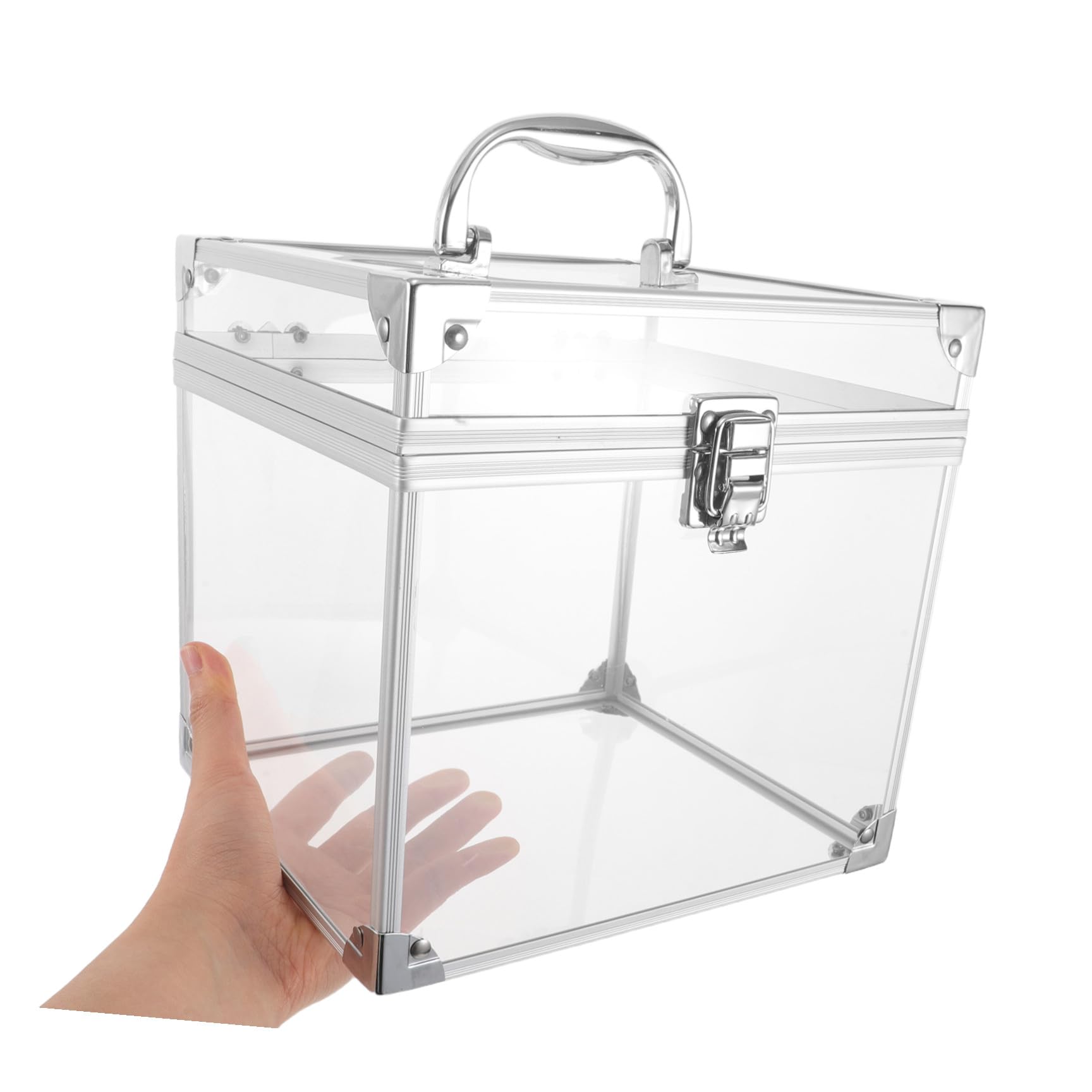 Scatola Porta Dischi Vinile in Acrilico con Manico, Contenitore Portatile per CD e Dvd, Grande Capacità per Soggiorno e Spazio Intrattenimento Elegante e Funzionale