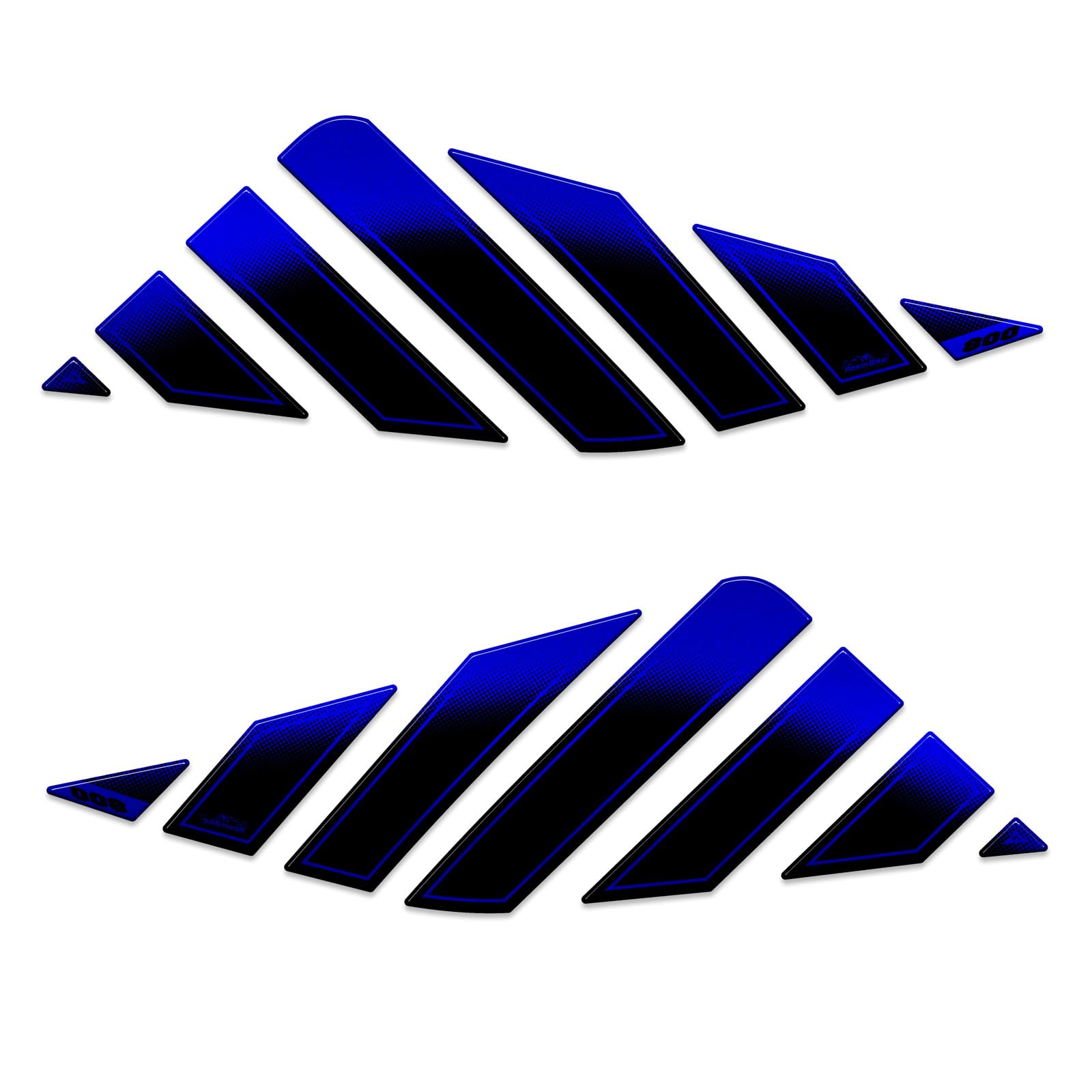 Resin Bike Autocollant Moto Compatibles avec Suzuki V-Strom 800 SE 2023-2024 Bleu Protections Latérales de Réservoir Contre Les Chocs et Les Éraflures. Autocollant 3D Résinés Made in Italy