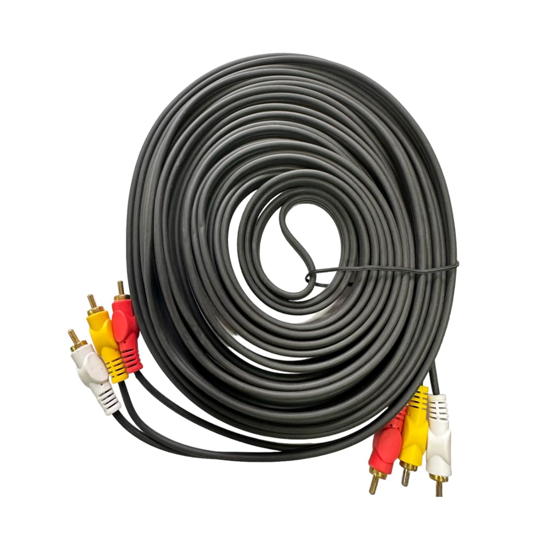 3RCA Male to 3RCA Male Audio Video Cable 9.1 Meters (30 Feet), Compatible for TV, LCD, LED, Set Top Box, DTH, DVD, VCR