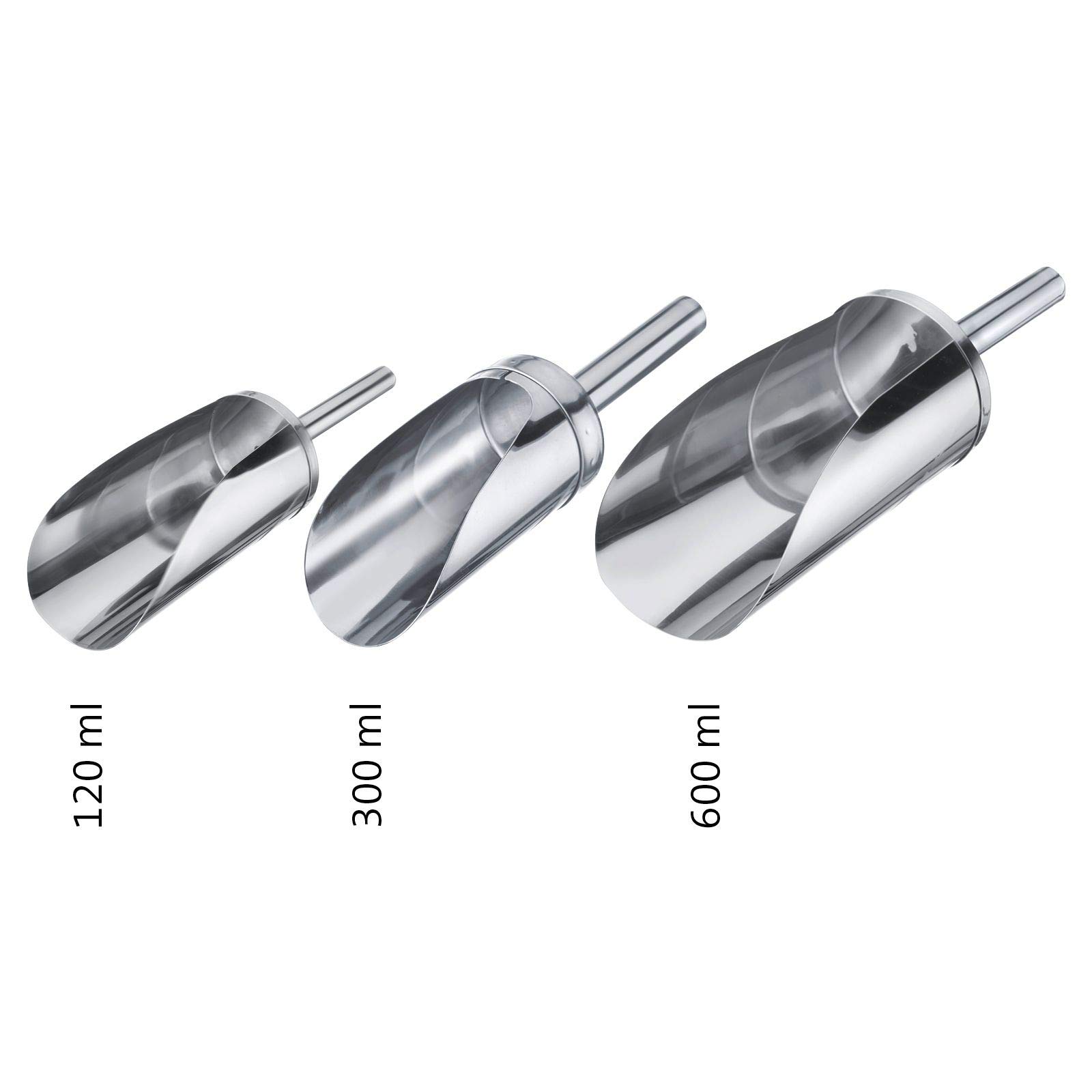 Westmark Paletta per pesare/riempire, Capacità: 120 ml (ca. 105 g di farina), Rotondo, Acciaio inox, Argento, 91122270