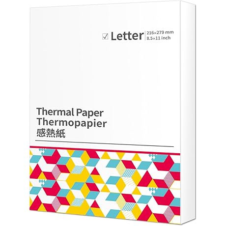 COLORWING Thermal Printing Paper 8.5x11in - Fits HPRT MT800 & More