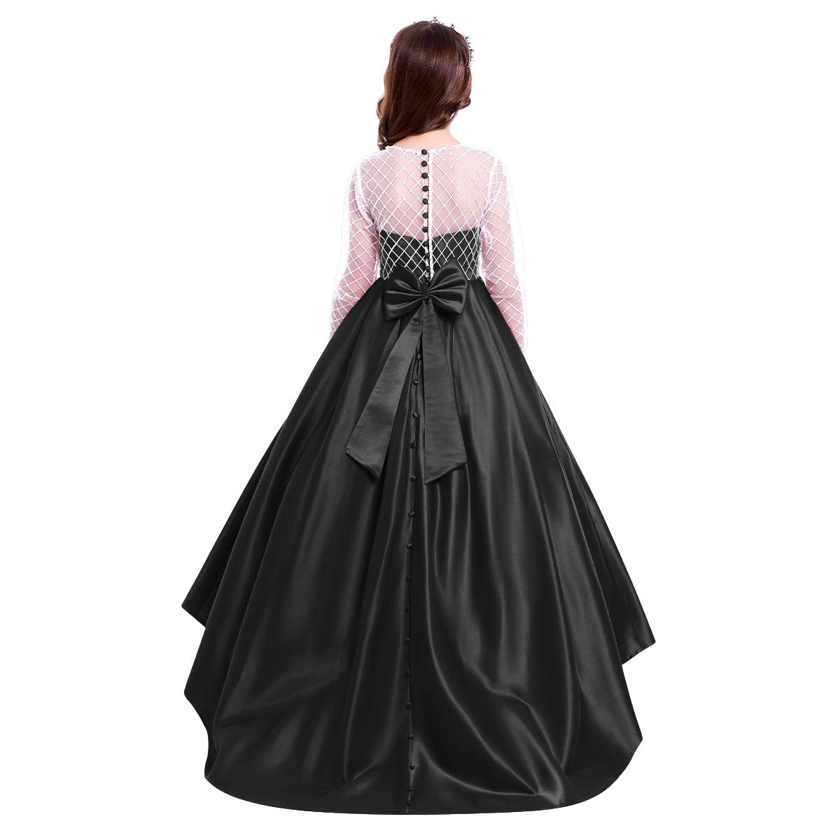 IMEKIS Vestido elegante para dama de honor, vestido formal de fiesta, princesa, primera comunión, cóctel, noche, manga larga, para baile, 2-13 años