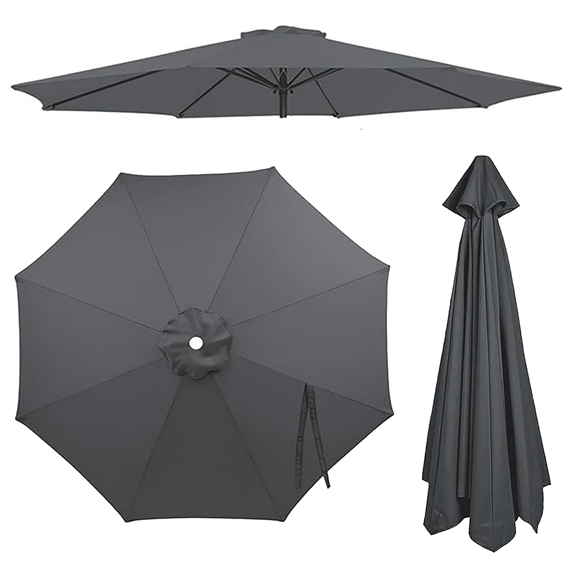 Qivstxug Replacement Canopy for Patio Umbrella, 6/8 Ribs Cantilever Umbrella Fabric, Waterproof Parasol Cover, Garden Parasol Cloth, Replacement Parasol Canopy Sun Umbrella Replacement Cloth Grey — image 1
