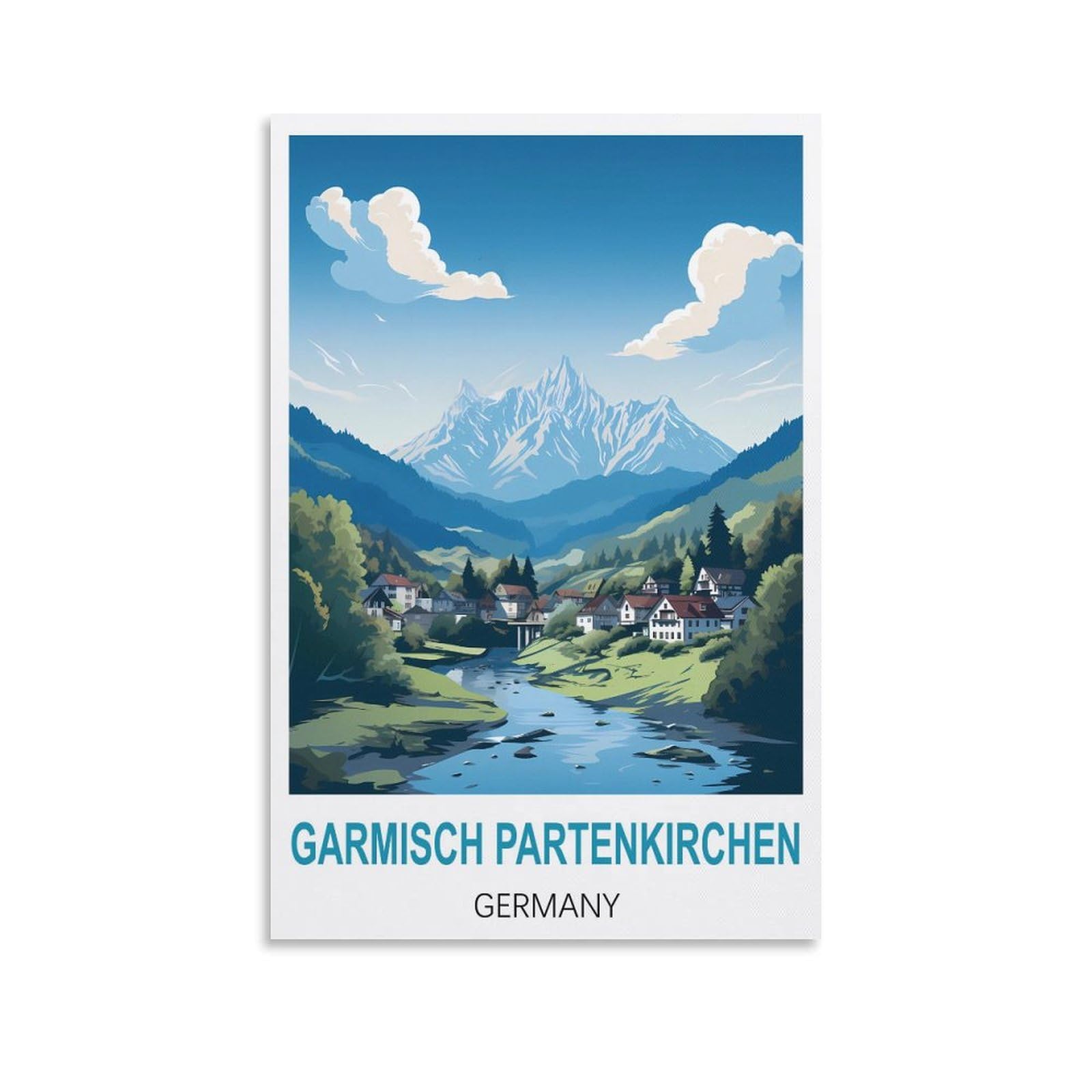Metal Tin Sign Plaque Poster Garmisch Partenkirchen Germanys,Tin Sign Retro Wall Art Poster for Home Man Cave, Cafe Bar Wall Decor 15x30cm