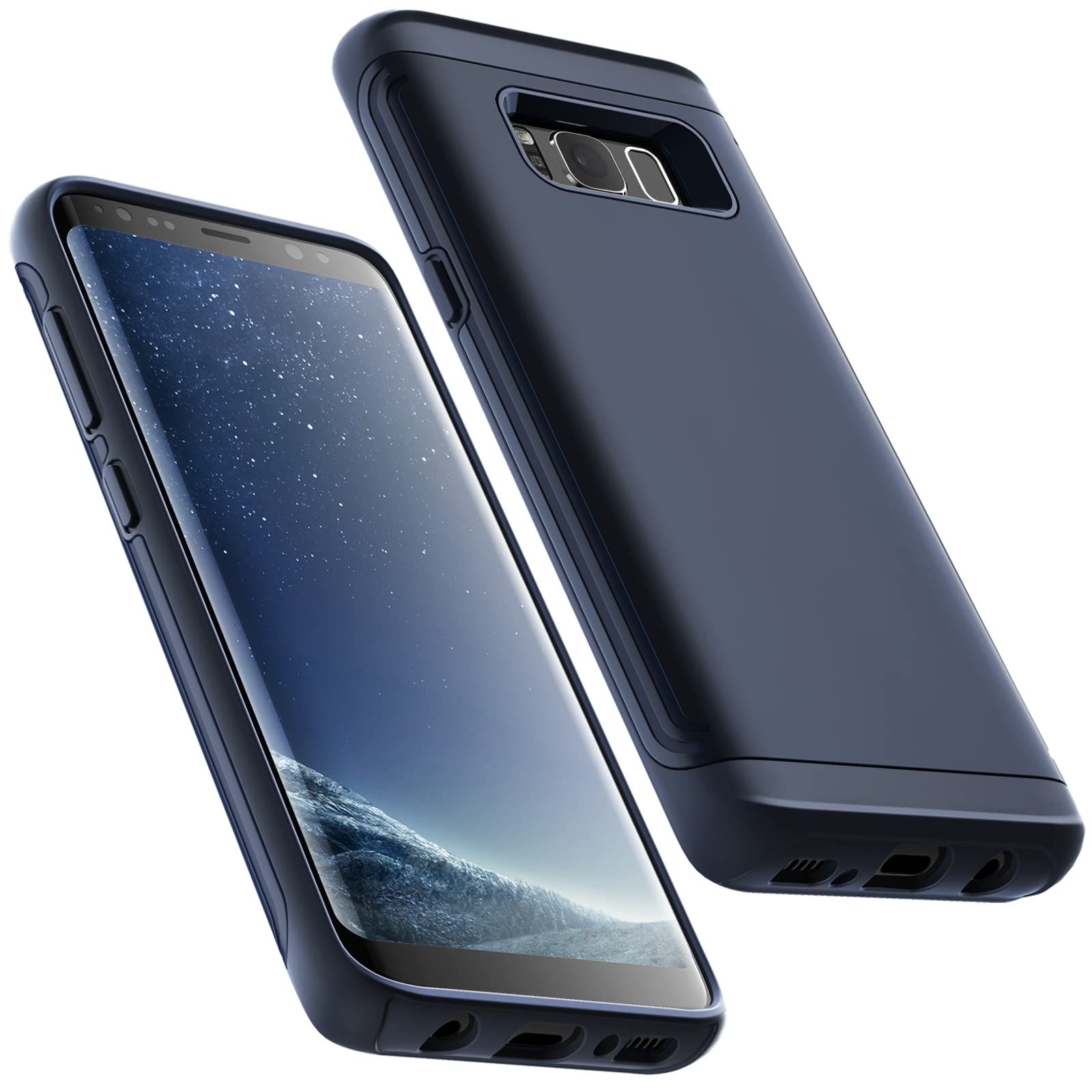 JETech Heavy Shockproof Case for Samsung Galaxy S8 (NOT for S8 Plus +), Dual Layer Rugged Protective Phone Cover with Shock-Absorption (Blue)