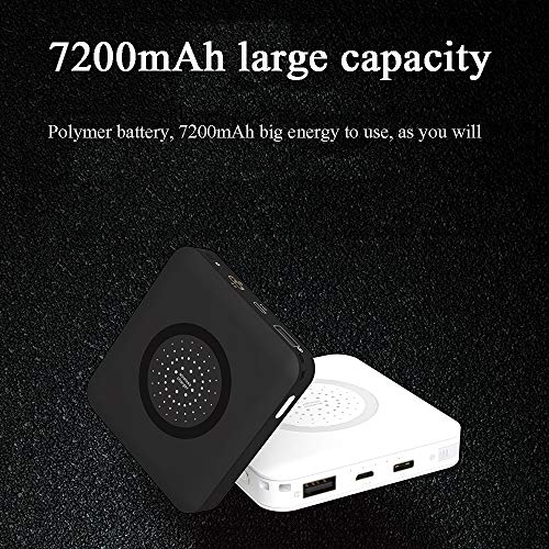 Batería externa 7200mAh Qi con cargador móvil portátil inalámbrico de 3 puertos 5
