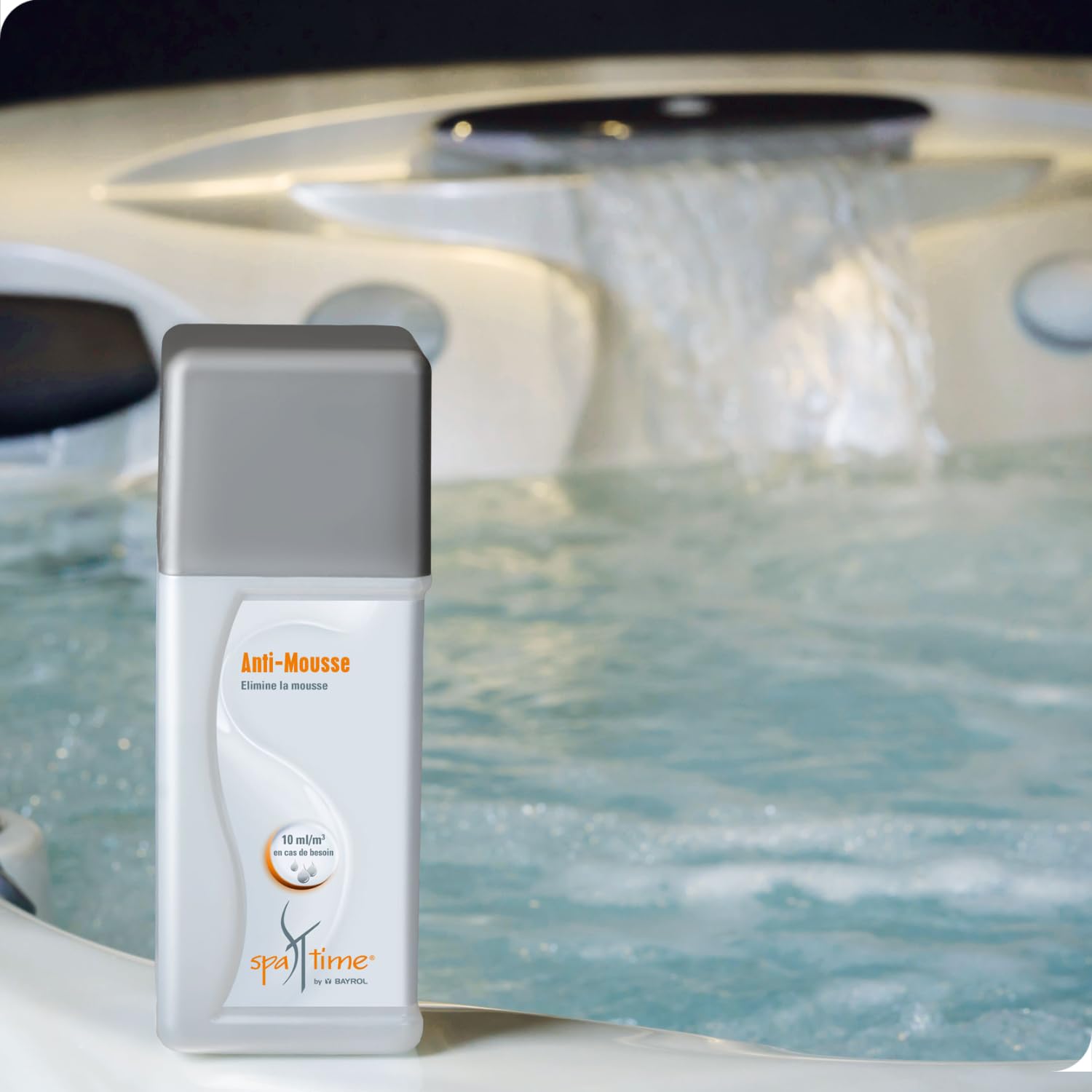 SpaTime by BAYROL | Anti-Mousse 1 L - Liquide concentré pour éliminer la mousse dans le spa - Action immédiate - anti mousse spa