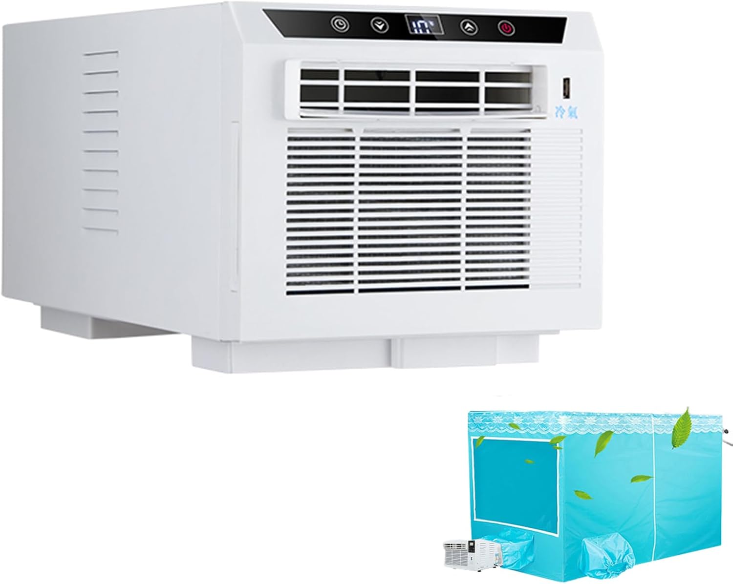Portable Camping Air Conditioner,Mobile Tent Free Drainage Cooler,4436BTU Evaporative Air Cooler with Mosquito Net Aircon Unit for Camping Tent, Outdoor, Indoor,1300W(4436BTU),1.5M