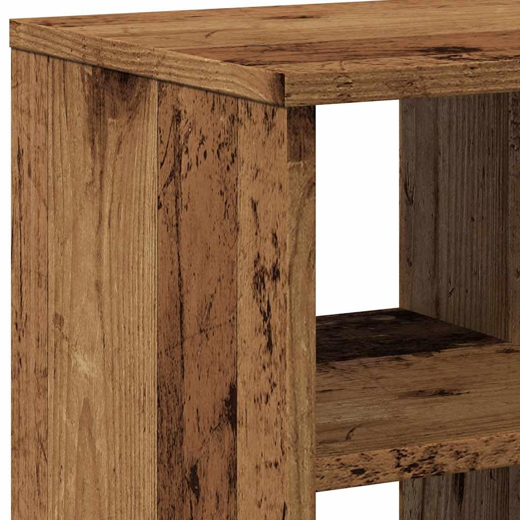 Mesa auxiliar con aspecto de madera envejecida, 50 x 30 x 50 cm, con estante abierto, mesa de centro versátil y mesita de noche para salón, dormitorio y pasillo, fácil de limpiar y resistente
