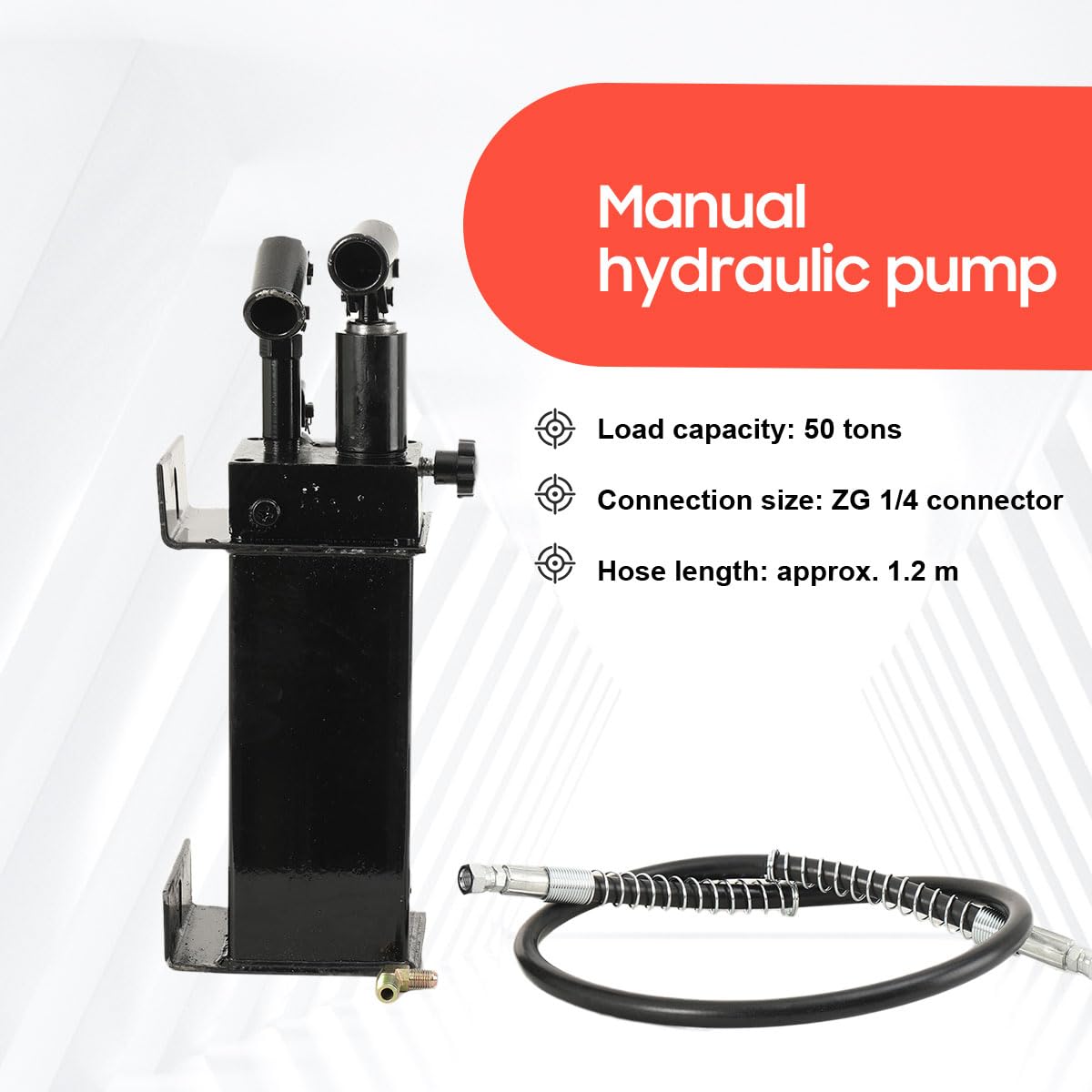 Manuelle Hydraulikpumpe 50T Doppeltwirkende Hydraulik Pumpe für Werkstattpresse Hydraulische Werkstatt Presse, 2 Kolben, ZG 1/4 Anschluss