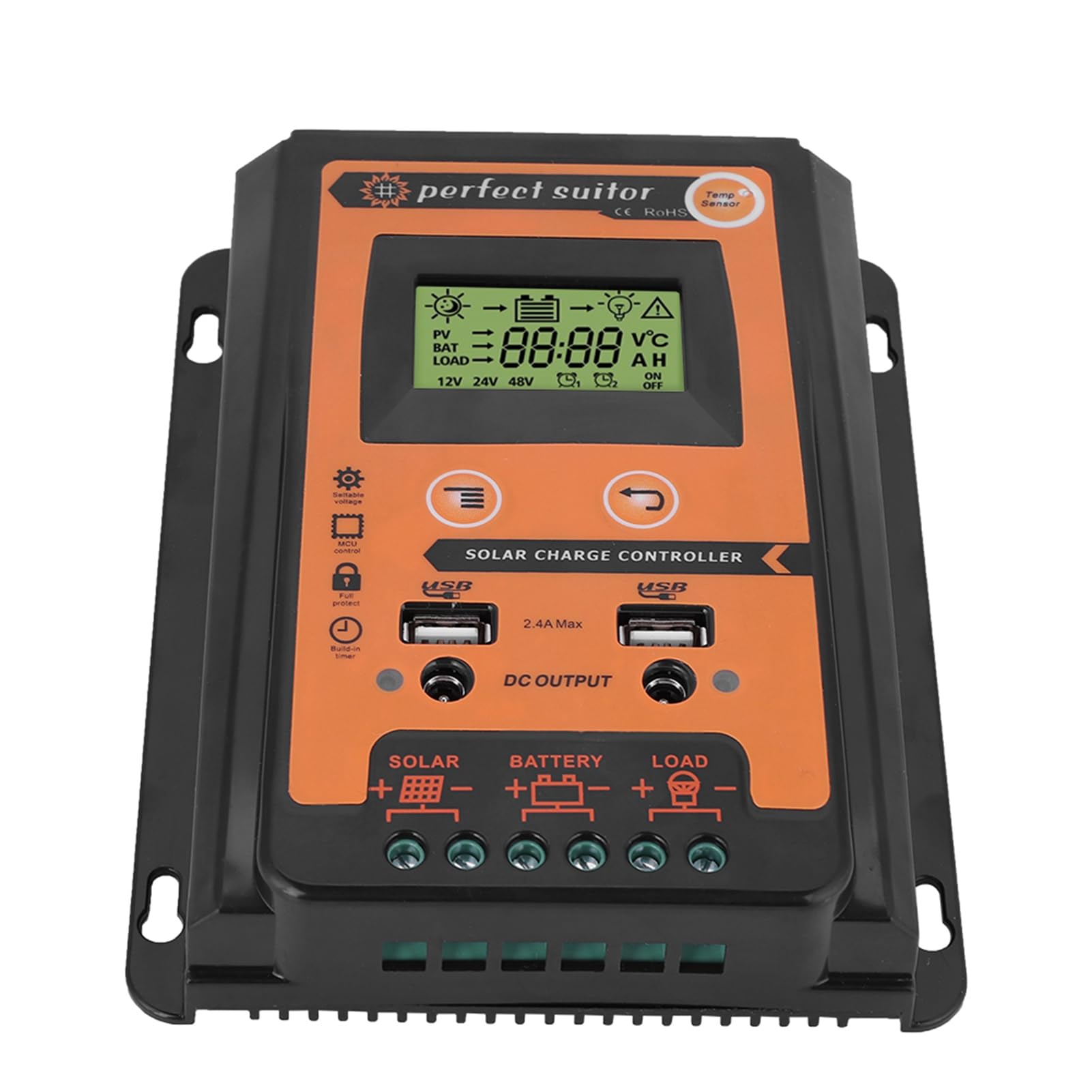 Régulateur De Charge Solaire MPPT 50A – 12V/24V – Écran LCD – Port USB – Neuf