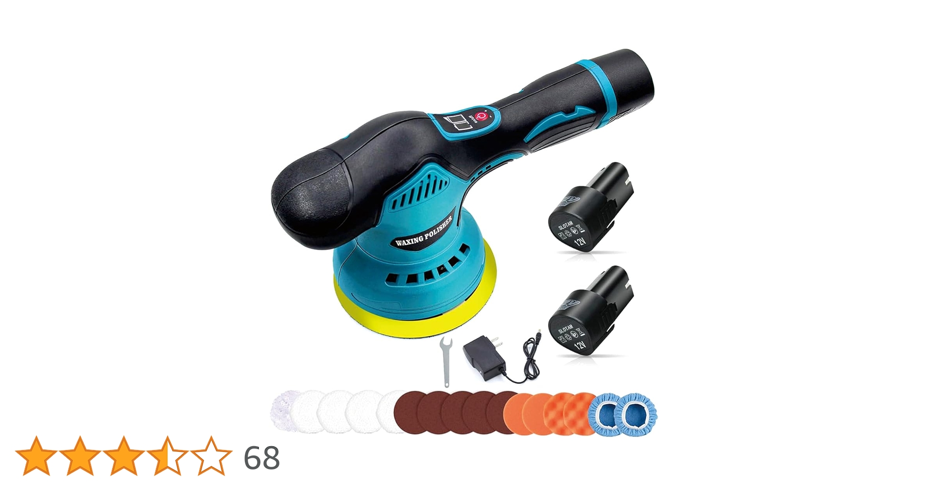 電動 ポリッシャー ダブルアクション 充電式 電池2個 125mm 8段階変速 2024強化版】ポリッシャー 充電式ポリッシャー 電動ポリッシャー
