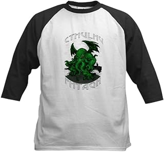 CafePress - Cthulhu Dreaming - Kids Cotton Baseball Jersey, 3/4 Raglan Sleeve Shirt Black/White