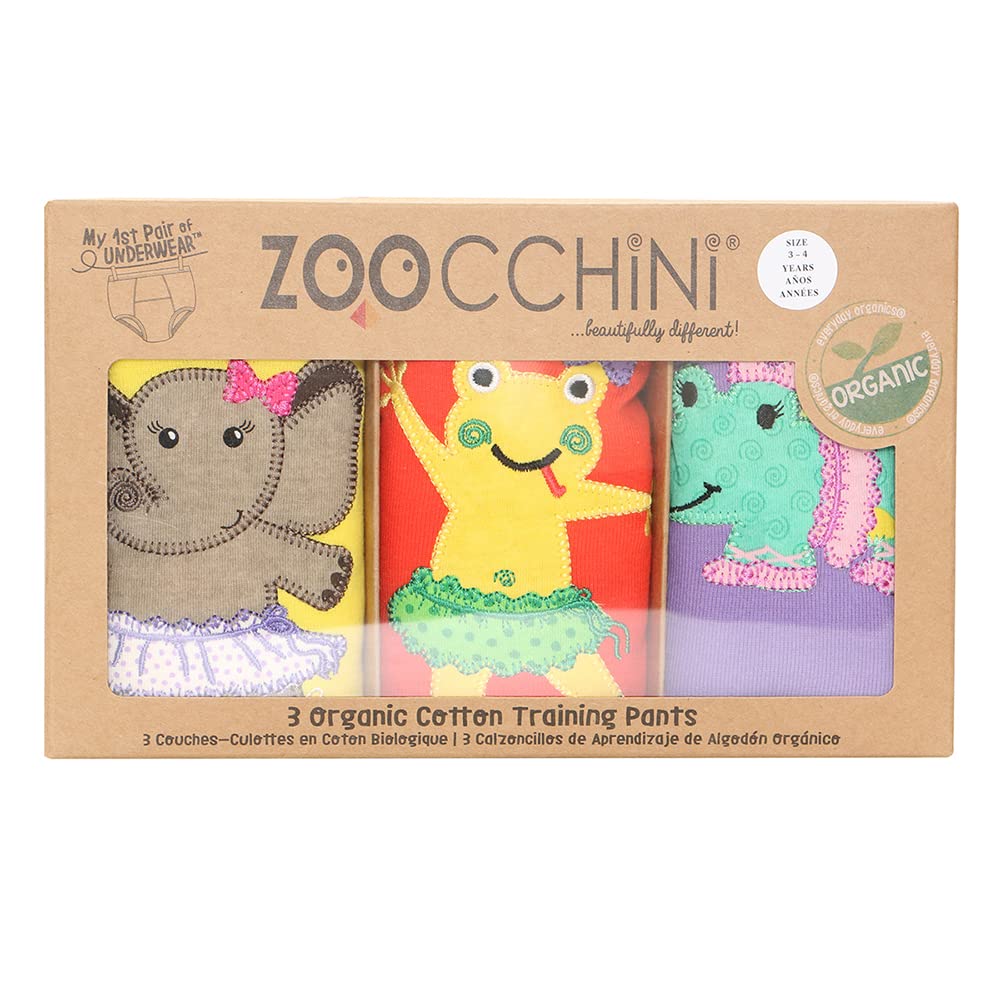 ZOOCCHINIZOOCCHINI 3 Piece Organic Potty Training Pants Set (2-3 Year, Ballerina Gals)