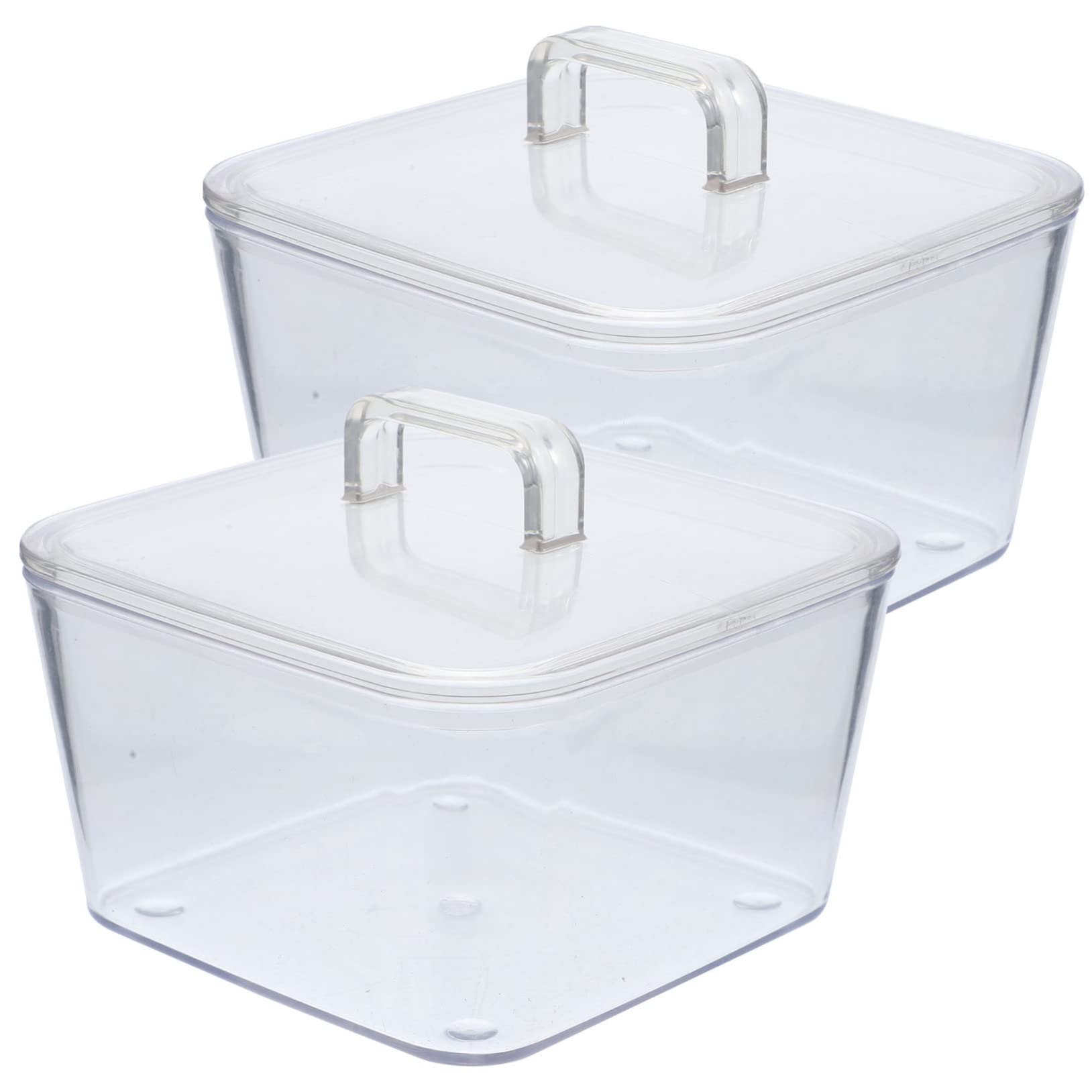 Ciieeo 2Pcs Clear Snack Box Container Compact Reusable Storage Bowls with Lid for Salads Appetizers Snacks for Home Parties and Family Gatherings
