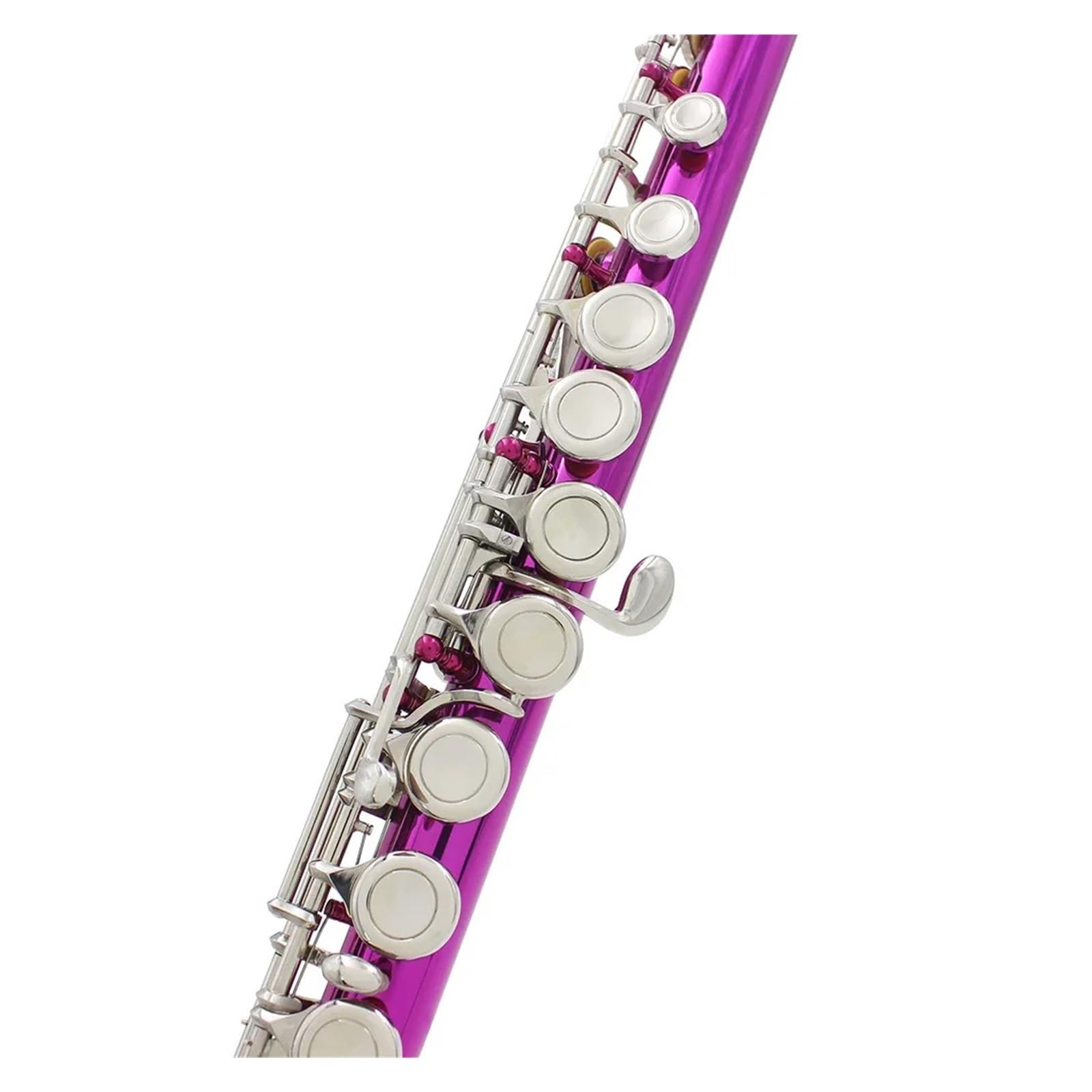 Flauto tono C a 16 fori rosa rosso con strumento a fiato chiave E Chiave chiusa Flauto a tubo in cupronichel con scatola Accessori musicali