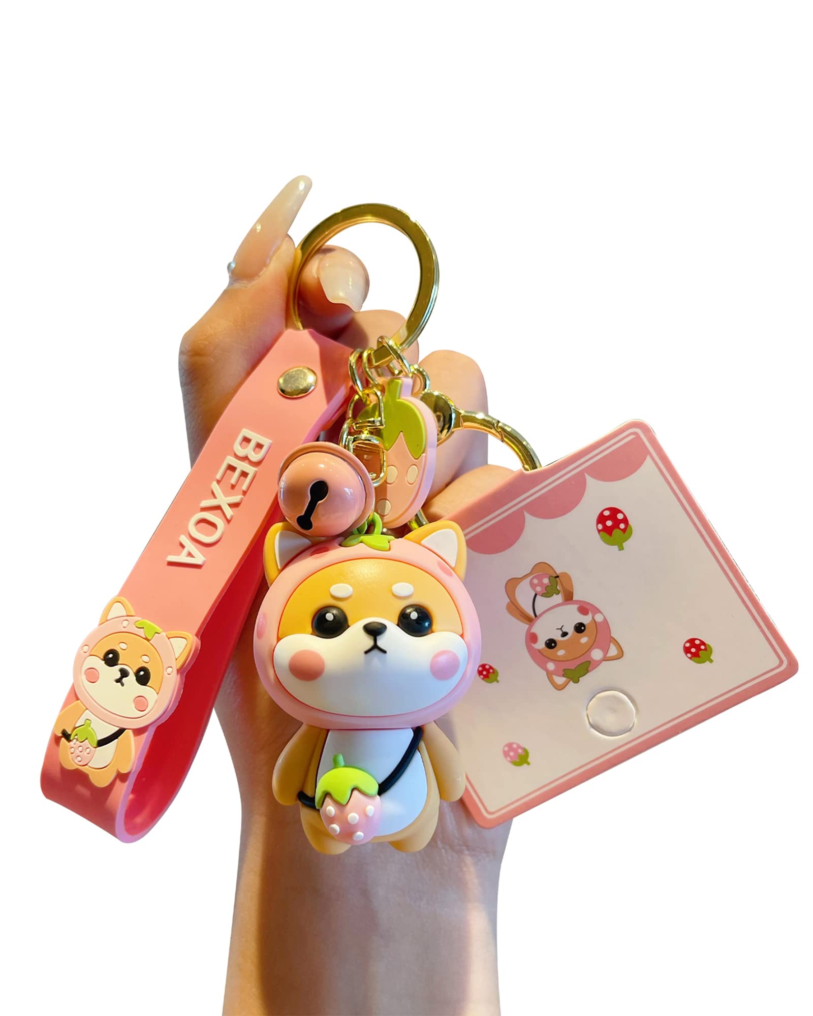 BEXOACute keychain Kawaii Anime Keychains Accessories, Shiba Inu Handbag Charms Car Cartoon Key Chain for Girl Women