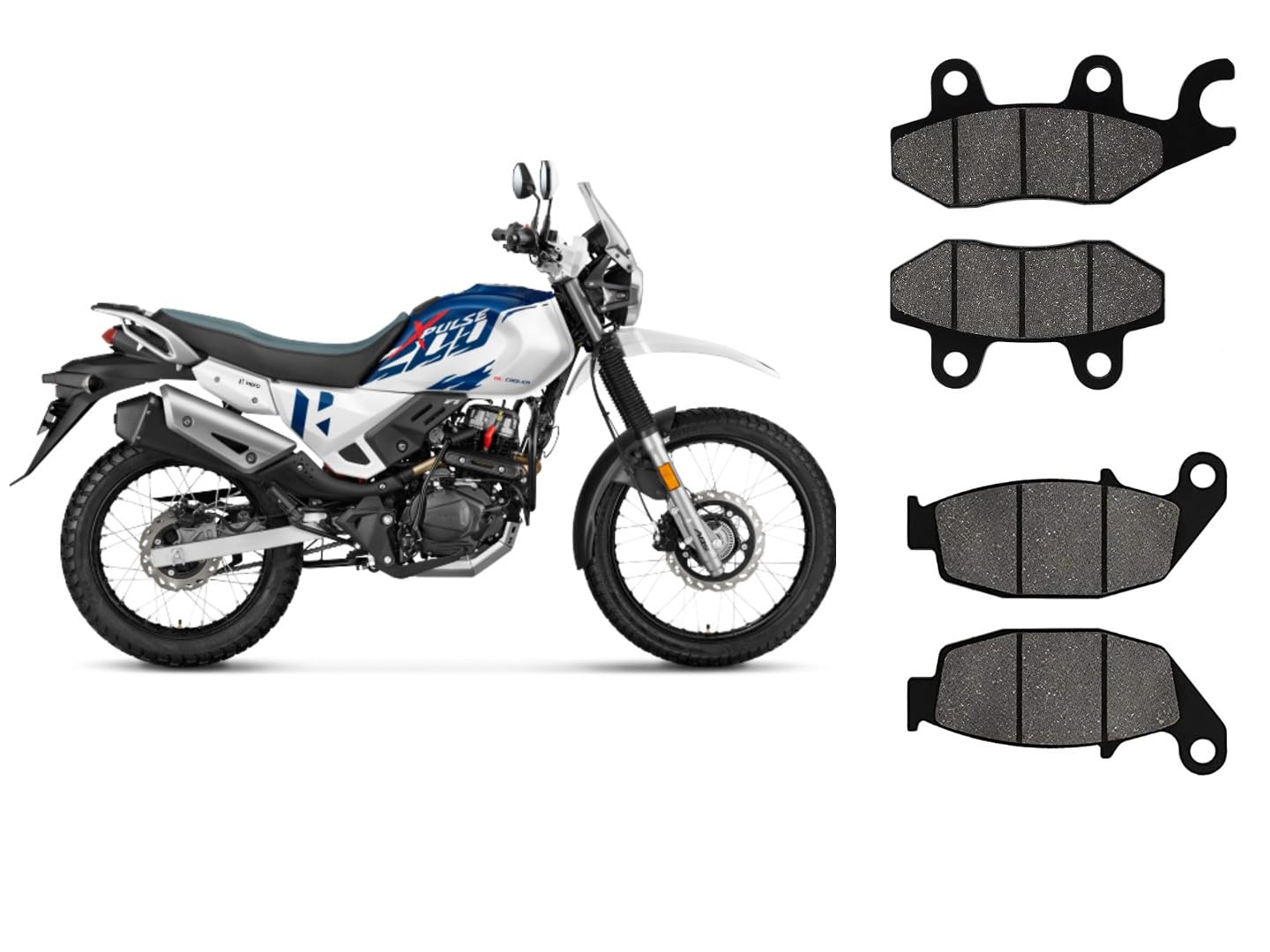 SELVIKE Front and Rear Disc Brake Pads, Compatible with Hero Xpulse 200 Motorcycle (XPULSE 200 COMBO(REAR-FRONT)(SLDP03+SLDP06)-image-20