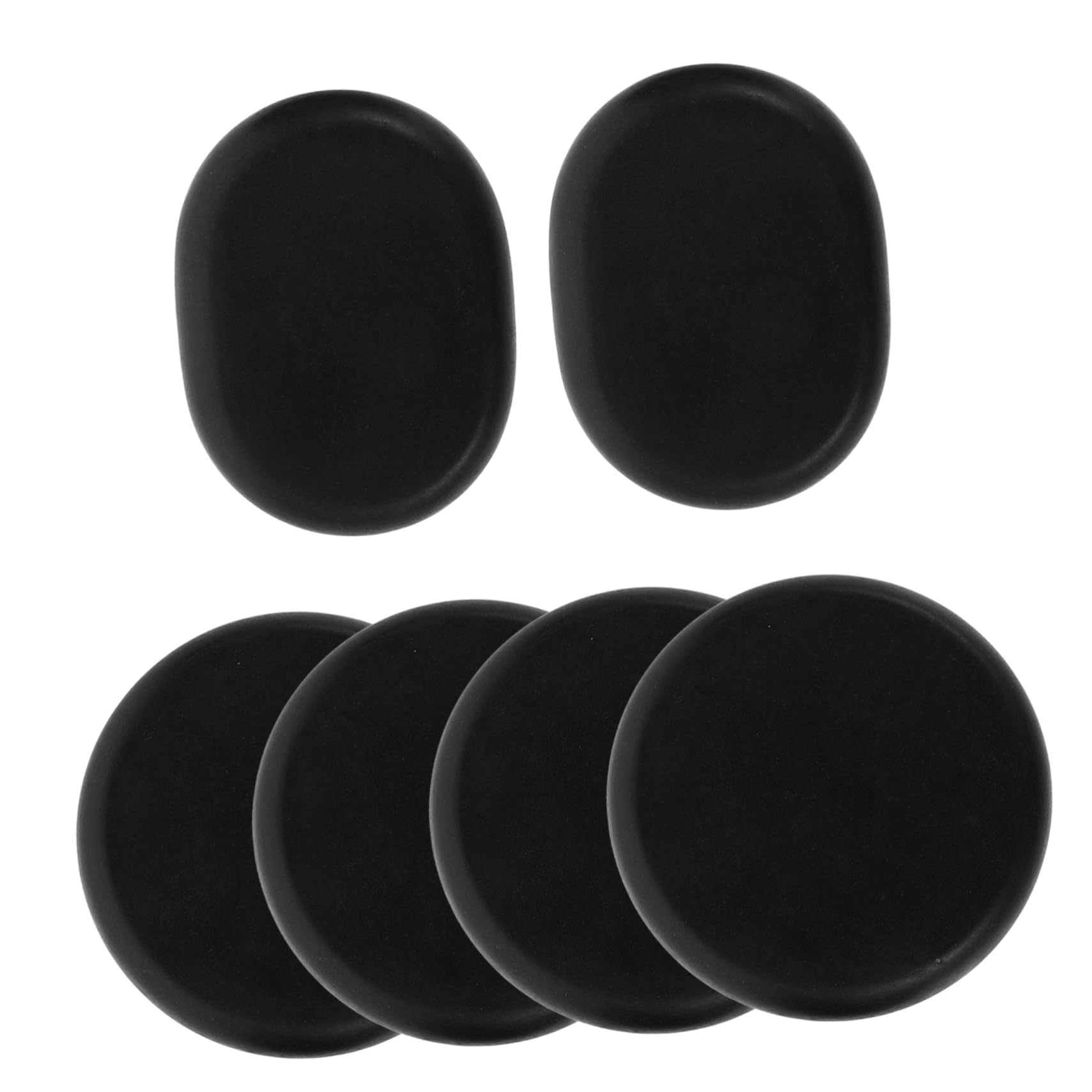 Beavorty 6 Piedras de Masaje Calientes de Basalto, Caja Calentadora para Spa y Masaje en Casa, Superficie Lisa, Alivio Muscular, 6 Piezas