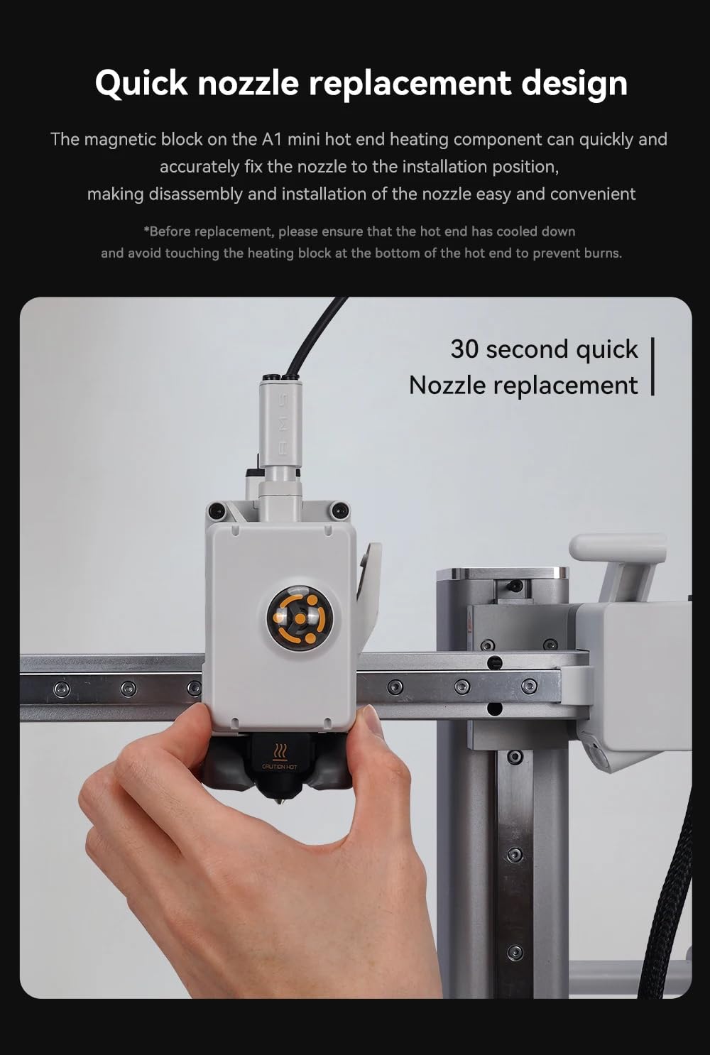 POKIENE 29-teiliges Hotend-Upgrade-Kit Für Bambu Lab A1/A1 Mini 3D-Drucker – Mit Gehärteter Stahldüse 0,4 Mm
