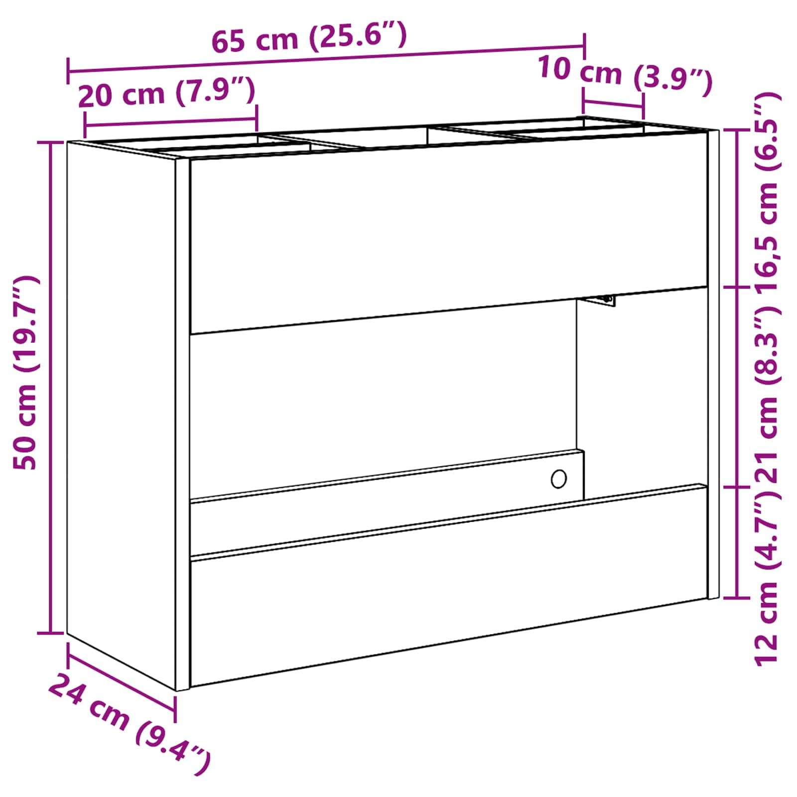 Portaombrelli nero effetto rovere, 65 x 24 x 50 cm, portaombrelli per corridoio, ingresso, foyer, per riporre e organizzare