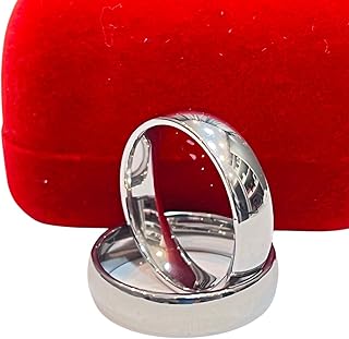 Par De Alianças Aço Inoxidável Caixinha Vermelha Joias Casamento Noivado Compromisso Presente Namorados Amor Duráveis Elegantes Modernas Preço Acessível Brilhantes Anéis Casal Resistente