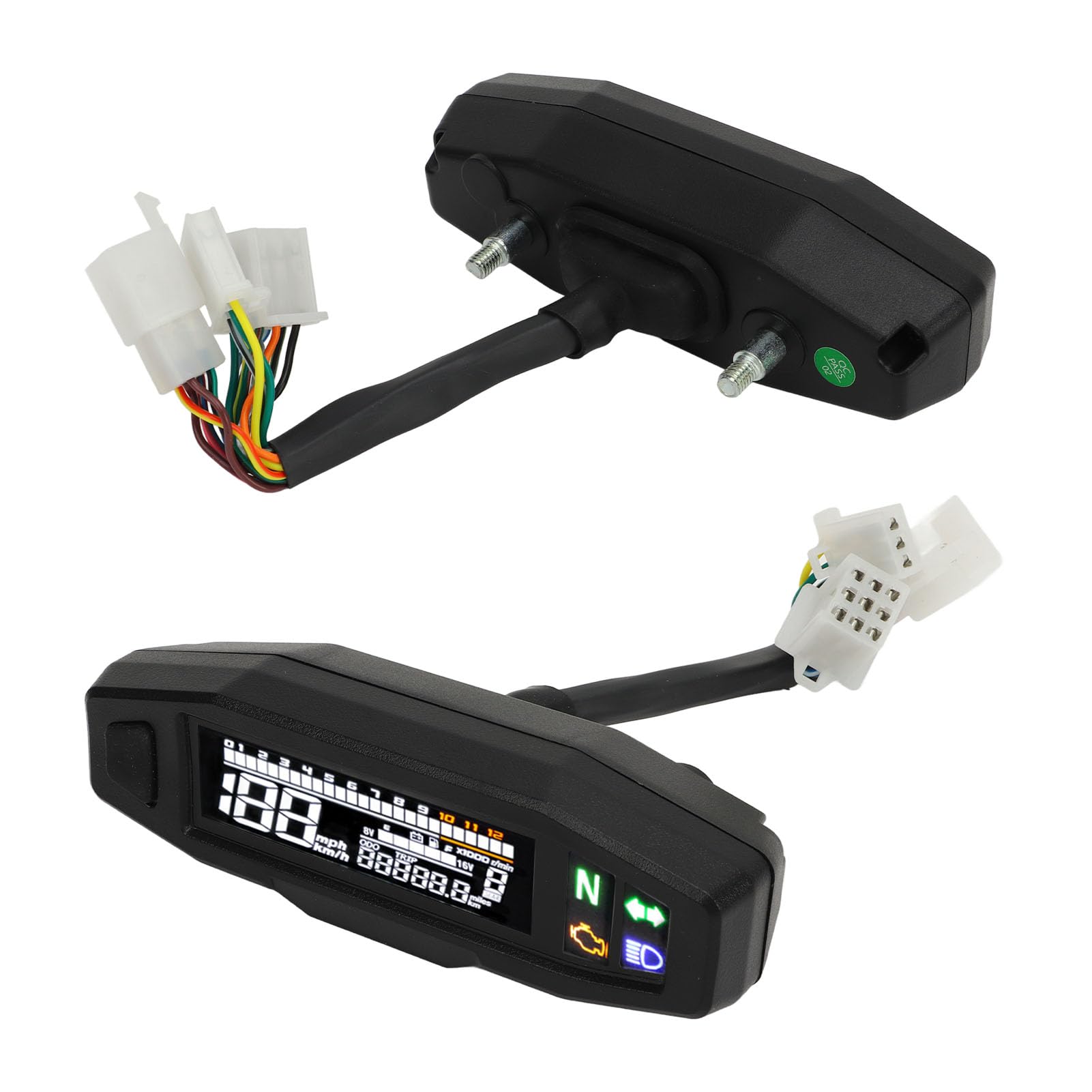 Contachilometri Contagiri per Moto, Contachilometri Digitale Universale per Moto DC 12V Tachimetro LCD Contachilometri Contachilometri Indicatore Livello Carburante per Moto con