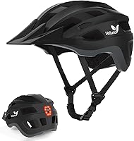 Veltuno Adult Bike Helmet: Lightweight MTB with USB Rechargeable LED Tail Light & Removable Sun Visor - CPSC/CE Certified