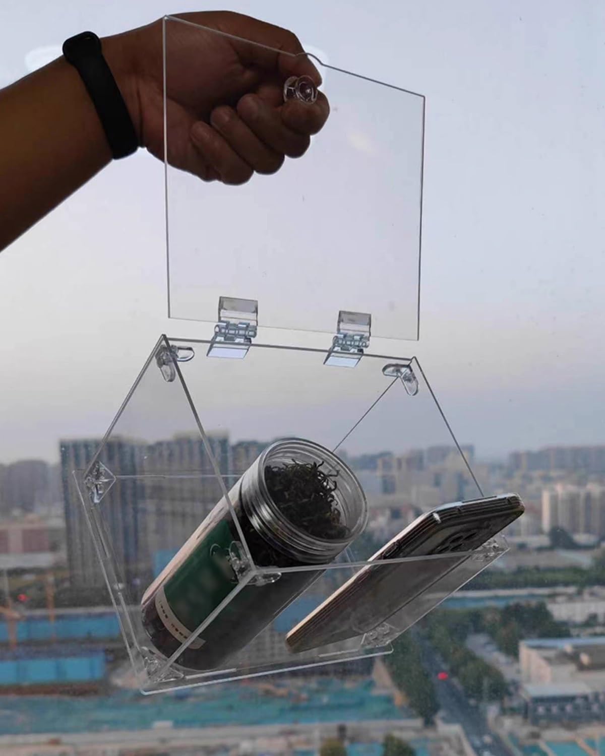 Vitrina acrílica, Vitrina acrílica con bisagra - Vitrina abatible para Figuras, muñecas y trofeos - Disponible en Anchos de 4 a 18 Pulgadas - Vitrina versátil (40x30x35cm)