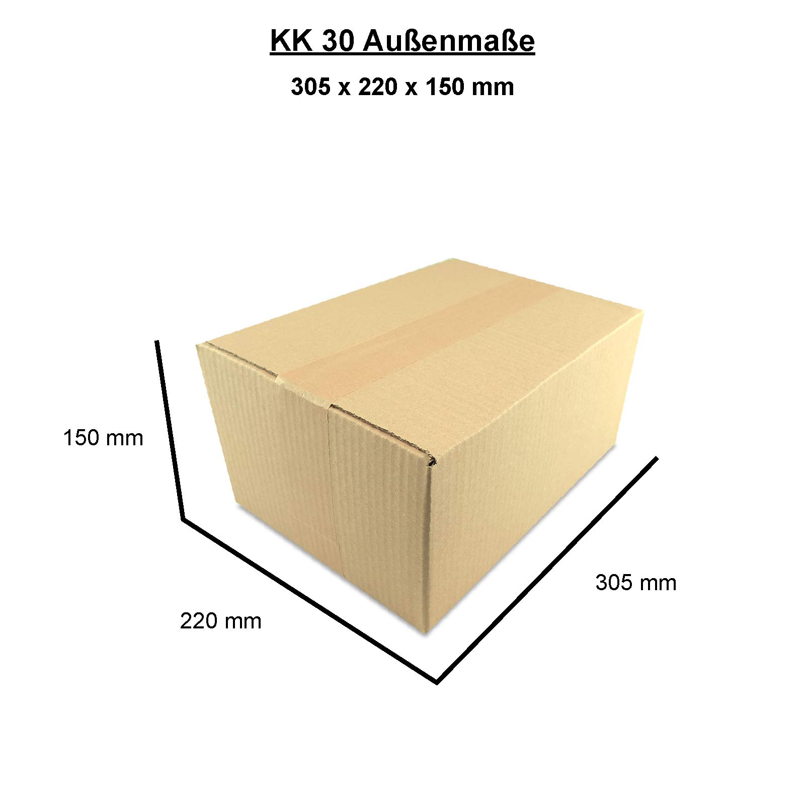 OfficeKing® 100 x Faltkartons 300 x 215 x 140 mm - Marken-Qualität Versandkarton Versandverpackung Karton Kartonage