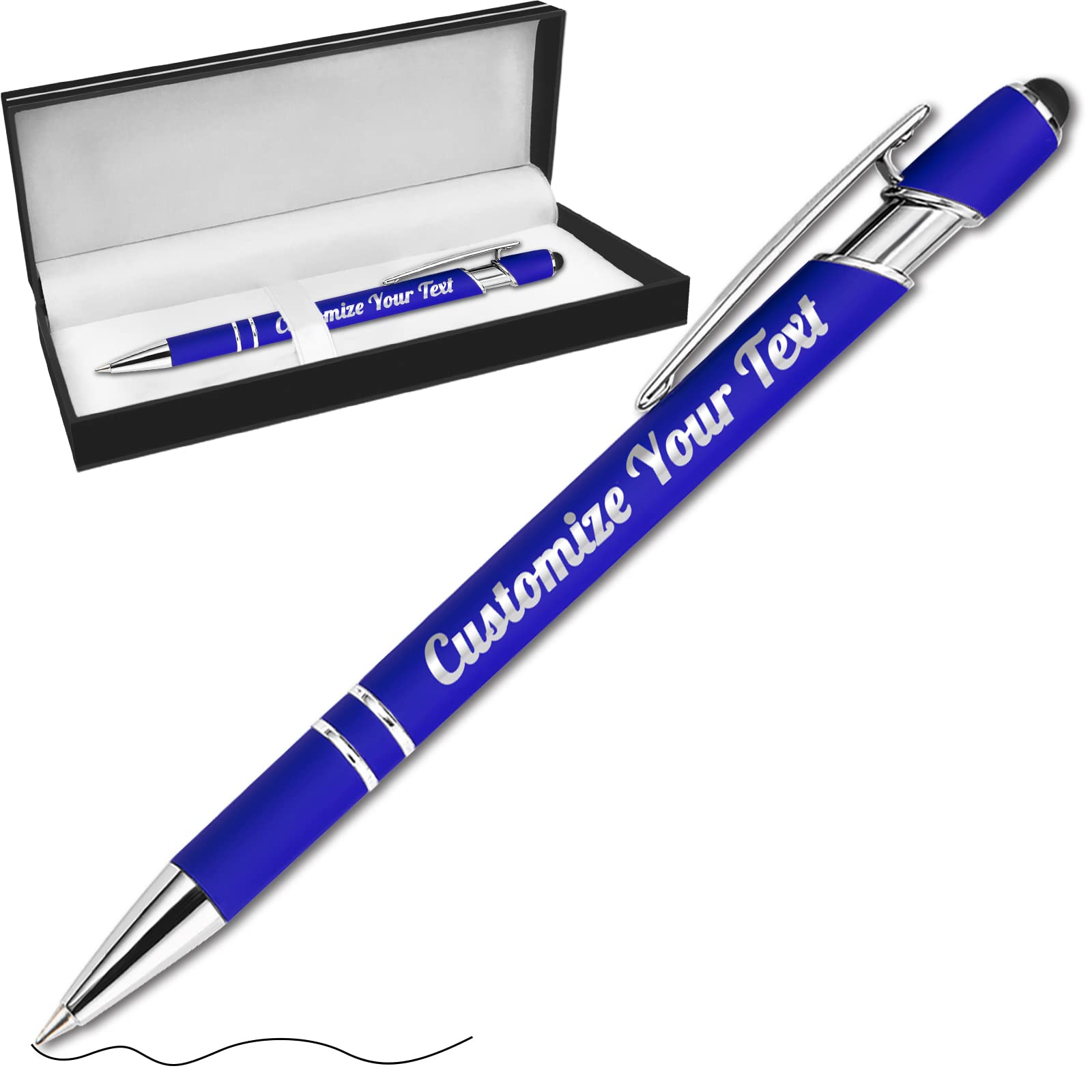 Fadace Up to 500 Pcs personalised Pens Bulk Custom customised Pen with Stylus Free Engraving Ballpoint Pens Set with Your Name Text for Business Women Men Graduation Wedding Gift — image 1