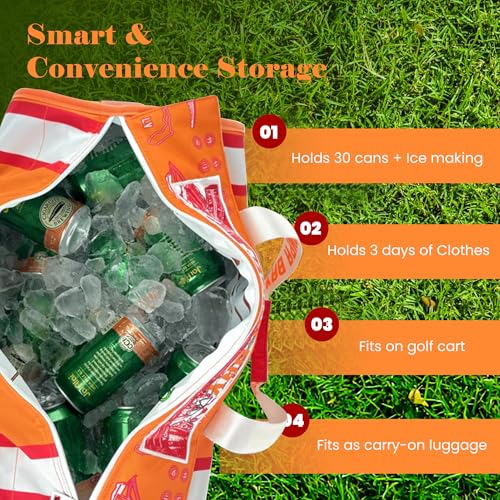 Varsity Cooler Tampa Bay Travel Party Duffel & Cooler – 30 Can Leakproof Insulated Tote Bag, Waterproof Soft Compartment for Tailgating, Golf, Beach, Carry-On Luggage & Outdoor Sports4