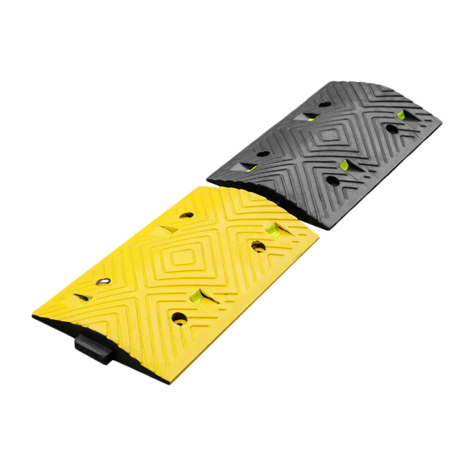 HTTGDGDH Speed Bump 2Pcs Speed Ramp Kit, Rubber Road Bumps, Traffic Safety Products For Asphalt Concrete Gravel Driveways Indoor And Outdoor Speed Bumps,