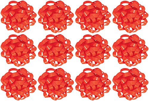 The Gift Wrap Company Decorative Confetti Gift Bows, Large, Orange, pack of 12