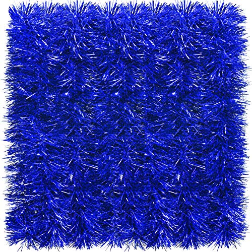 eboot Blue Tinsel 32.8 Feet Christmas Tinsel Garland Shiny Metallic Hanging Decorations for Xmas Christmas Tree Decorations Indoor Outdoor Party Supplies