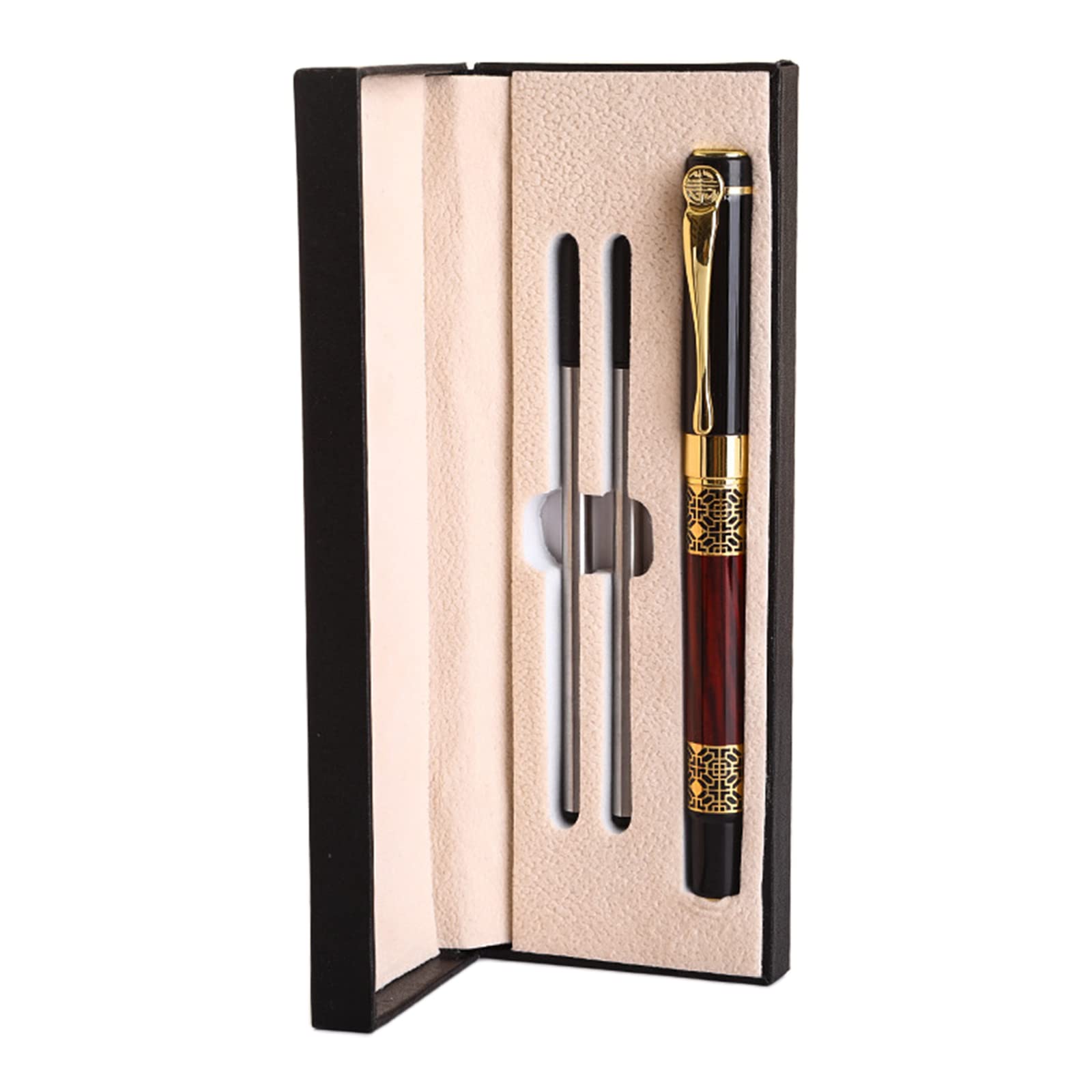 RBRMHM Luxury Ballpoint Pen Set Black Refill Pen 0.5mm Point for Men Women Professional Executive for Creative